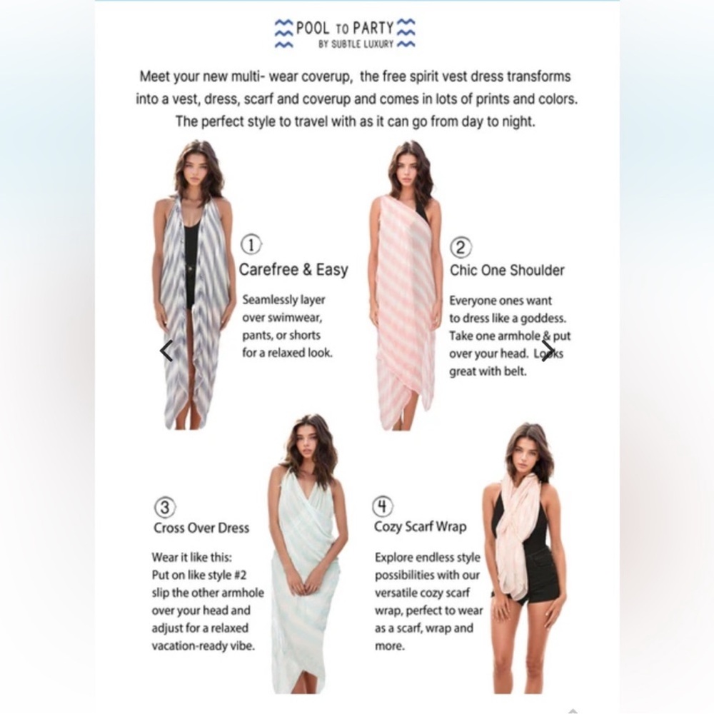 Pool to Party by Subtle Luxury Pink Sheer Swim Cover-Up Modal Luxe Wrap Tie Vest - Picture 2 of 5